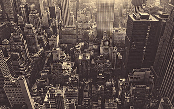 Cities, View From Above, Skyscrapers, Bw, Chb, Megapolis, Megalopolis, New York HD wallpaper