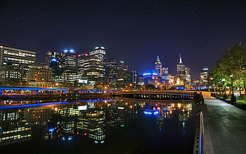 Landscape, Bridges, Night HD wallpaper