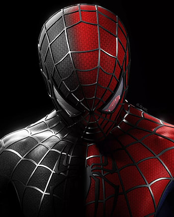 BLACK&RED SPIDERMAN, eye, head, jagananath, marvel, venom, blackandwhite HD phone wallpaper