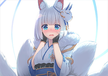 Azur Lane, kaga, anime girl, curious HD wallpaper