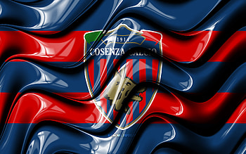 Cosenza FC flag, , red and blue 3D waves, Serie A, italian football club, Cosenza Calcio football, Cosenza logo, soccer, Cosenza FC HD wallpaper