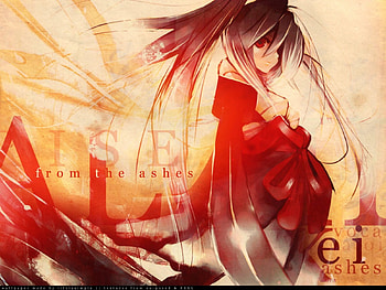 Anime woman, Reddish rust background, anime, long hair, woman HD wallpaper