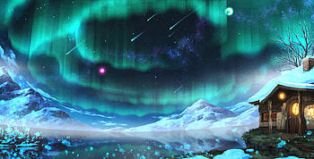 Aurora Borealis, anime, original, artwork HD wallpaper