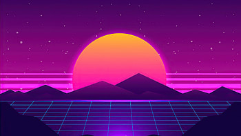 Synthwave scenery, Mountain silhouette, Retro vibes, Mesmerizing sunset HD wallpaper
