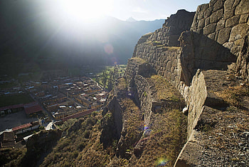 Ollantaytambo, Inca city, Sacred Valley, Las Qolqas Eco Resort HD wallpaper
