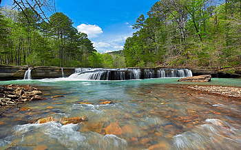 Arkansas nature, Haw Creek Falls, Arkansas Ozarks, Spring landscape HD wallpaper