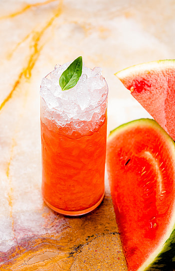 Watermelon, Food, Ice, Glass, Drink, Beverage, Mint HD phone wallpaper