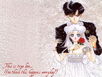 True Love, lover, sailormoon, cute, girl, anime girl, rose, anime, boy, flower, couple, male, female HD wallpaper