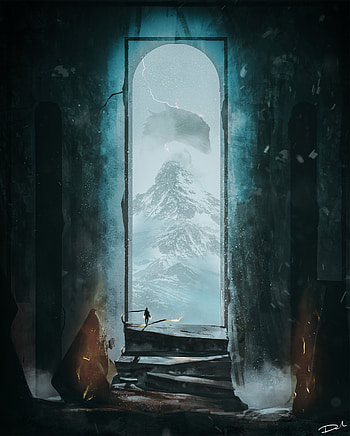 Art, Mountains, Dragon, Samurai, Frame HD phone wallpaper