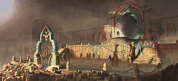 Woven - Volcanic Temple of the Sun, fantasy, temple HD wallpaper