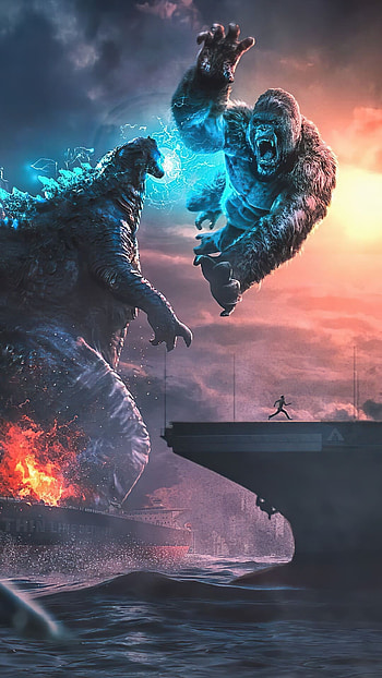 Godzilla vs Kong, Best backgrounds, Epic movie clash, Riveting visuals HD phone wallpaper
