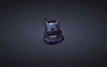 Batman, minimal, DC comics, gray backgrounds, superheroes, 3D art, Batman minimalism, Cartoon Batman HD wallpaper