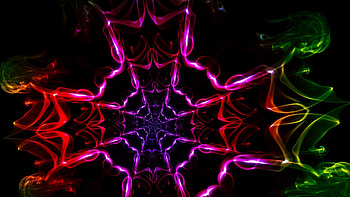 Abstract, Shine, Light, Multicolored, Motley, Dark Background, Shapes, Shape, Kaleidoscope HD wallpaper