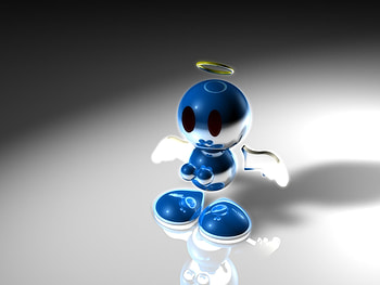 blue 3d angel, blue, angel, 3d HD wallpaper