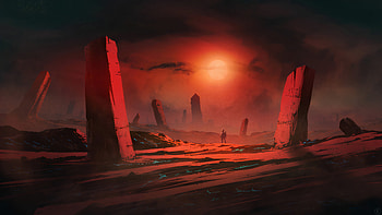 Hellstone Ruins , artist, artwork, digital-art, artstation HD wallpaper