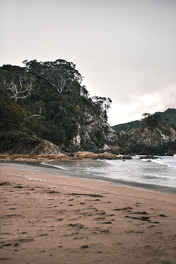 Nature, Sky, Beach, Sand, Rocks, Coast HD phone wallpaper