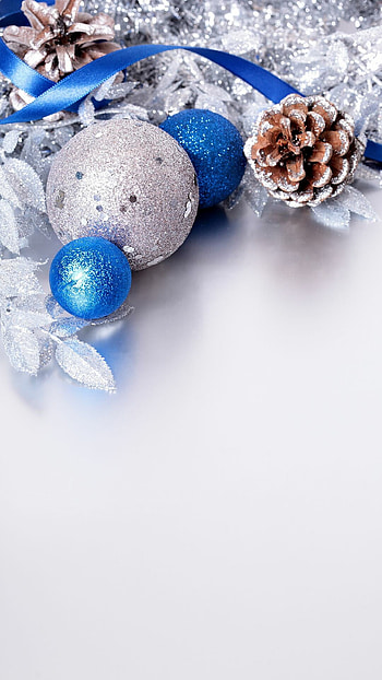 Blue and silver Christmas , Festive beauty, Ornamental charm, Holiday decorations HD phone wallpaper