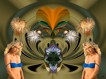 Sparks of Desire, eye candy, abstract, 3d, fractal, collage HD wallpaper