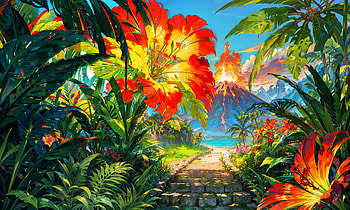 Lanikai Volcano Springs, spring, flower, nature, volcano HD wallpaper