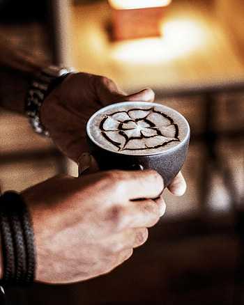 Food, Pattern, Cup, Hands, Cappuccino, Drink, Beverage HD phone wallpaper