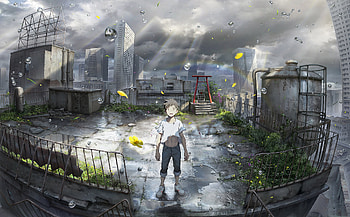 Anime, City, Hodaka Morishima HD wallpaper