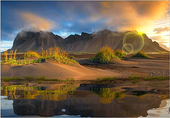 Reflejos en la orilla, dunas, orilla, color, vista HD wallpaper