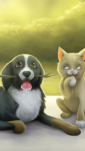 Cartoon Dog, Anime, Illustration HD phone wallpaper