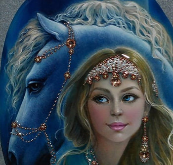 Gem, Abstract, Woman, Fantasy, Pretty, Horse, Beautiful, Jewelry, Makeup HD wallpaper