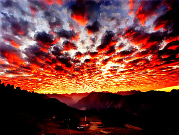 Fire in the skies, sky, nature, digital, altered HD wallpaper