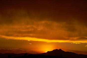 Sunset, Dark, Silhouette, Hill HD wallpaper