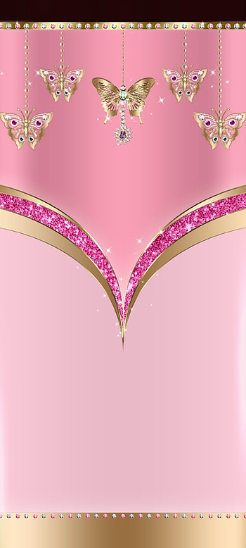 Luxury Golden flowers, magenta, diamond, Pink, premium, Metal HD phone wallpaper