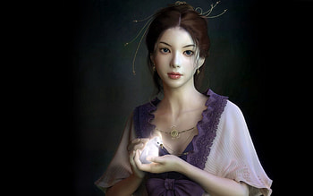 Fantasy, Bird, Hands, Girl, Care, Tenderness HD wallpaper