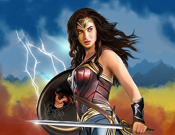 Wonder Woman Digital Drawing , wonder-woman, superheroes, artist, artwork, digital-art, artstation HD wallpaper
