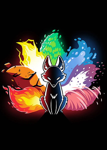 Colorful Enlightened Fox ' Metal Poster Print - Art Meow. Displate. Cute fox drawing, Cute animal drawings kawaii, Cute animal drawings, Cute Fox Anime HD phone wallpaper