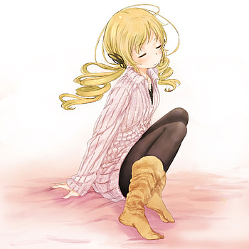 Anime, Girl, Pretty, Blonde, Sweater HD phone wallpaper