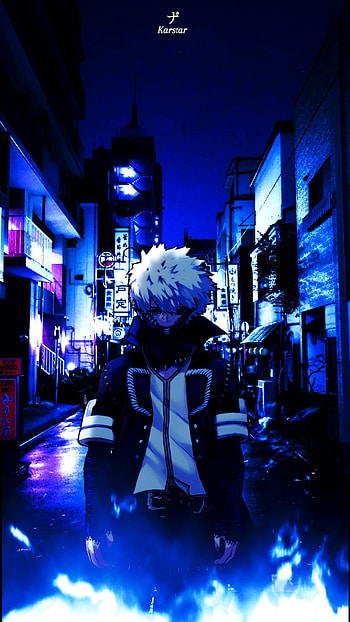 Dabi My Hero Academia, sky, midnight, blue, street, mha, bluefire, anime, myheroacademia HD phone wallpaper