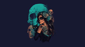 Women Sugar Skull Skulls Artwork Fantasy Art ... HD wallpaper