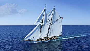 White Sail Boat, Sea HD wallpaper