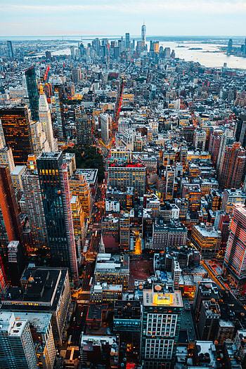 Cityscape, skyscrapers, city, Manhattan HD phone wallpaper