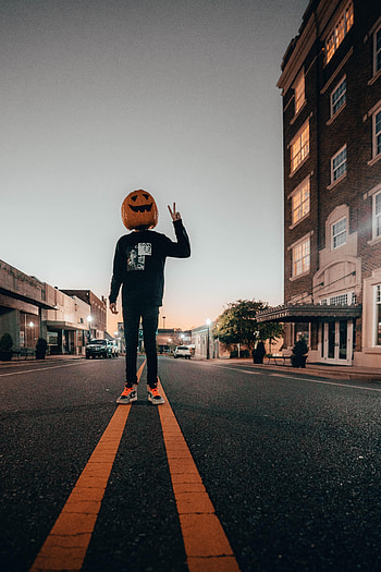 Halloween, Miscellanea, Miscellaneous, Road, Markup, Human, Person, Gesture HD phone wallpaper