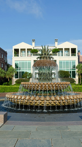 Charleston(South Carolina), Pineapple fountain HD phone wallpaper