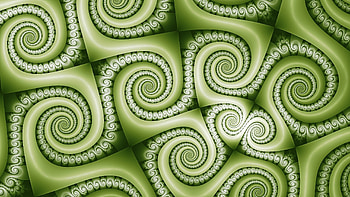 Green swirl, pattern, abstract, fractal HD wallpaper