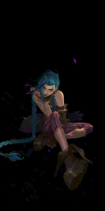 Jinx, electric blue, magenta HD phone wallpaper