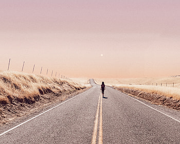 Girl Walking Alone On Desert Road, girls, graphy, desert, road HD wallpaper