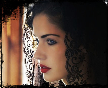 Lady In BLack, lady, black, red, lips, woman HD wallpaper