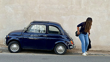 ROMA, Rome, car, girl, street, Italy HD wallpaper