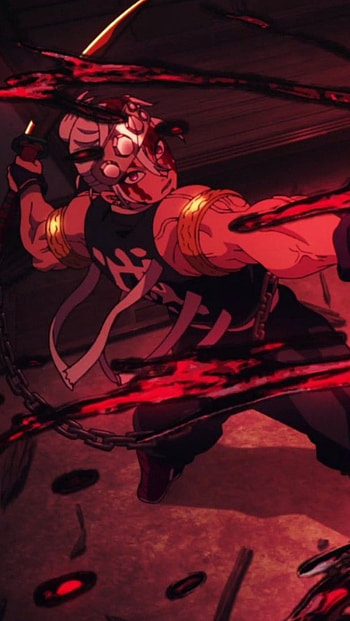 Demon slayer, red, magenta, uzui HD phone wallpaper