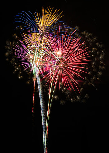 Holidays, Salute, Sparks, Multicolored, Motley, Holiday, Firework, Fireworks HD phone wallpaper