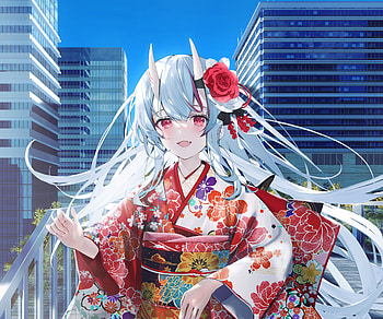 Nakiri Ayame, hololive, Nakiri Ayame, Anime, Virtual Youtuber HD wallpaper