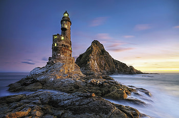 LightHouse, sea, waves, Nature HD wallpaper
